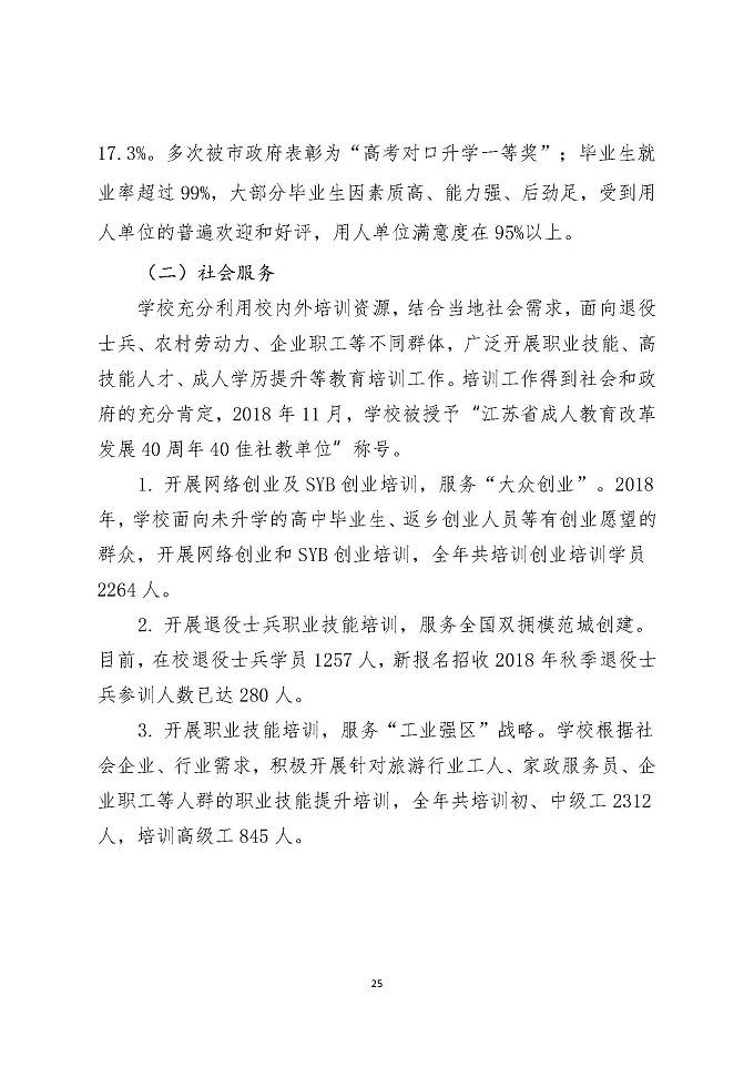 江苏省宿豫中等专业学校教育质量年度报告 （2018 年）