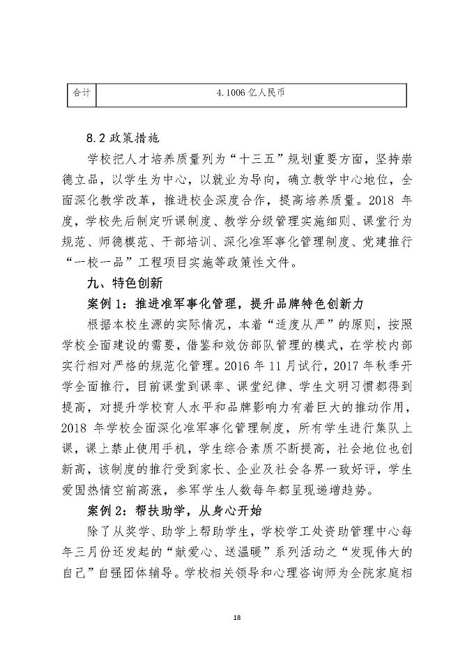 宿迁泽达中等专业学校教育质量年度报告（2018年）