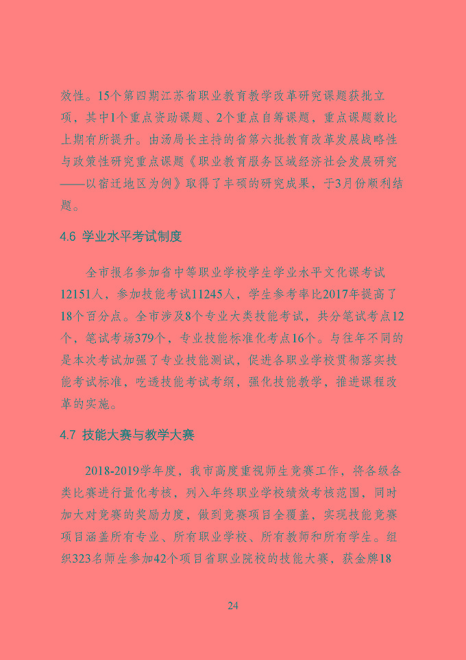 宿迁市中等职业教育质量年度报告（2019年）