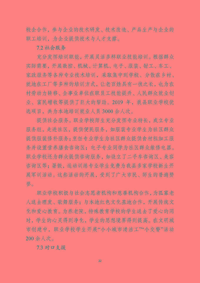 泗洪县中等职业教育质量年度报告（2019年）