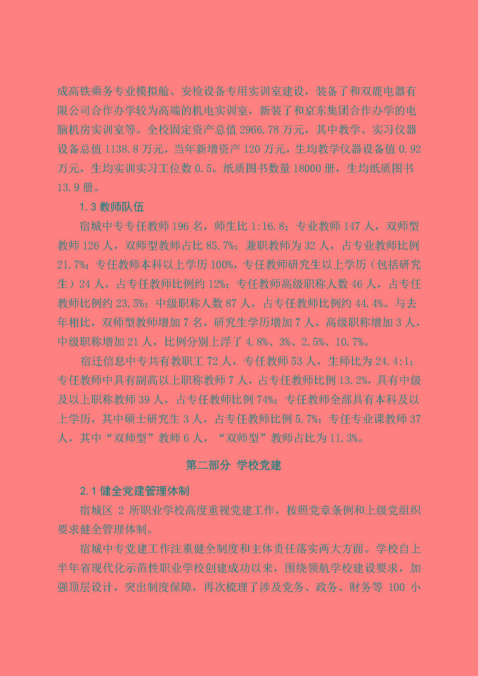宿城区中等职业教育质量年度报告（2019年）