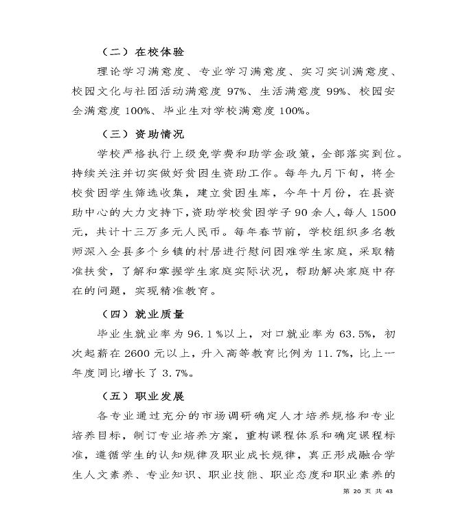 宿迁工业中等专业学校质量年度报告（2019年）