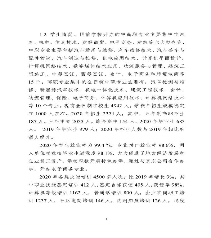 江苏省宿迁中等专业学校中等职业教育质量年度报告（2020）