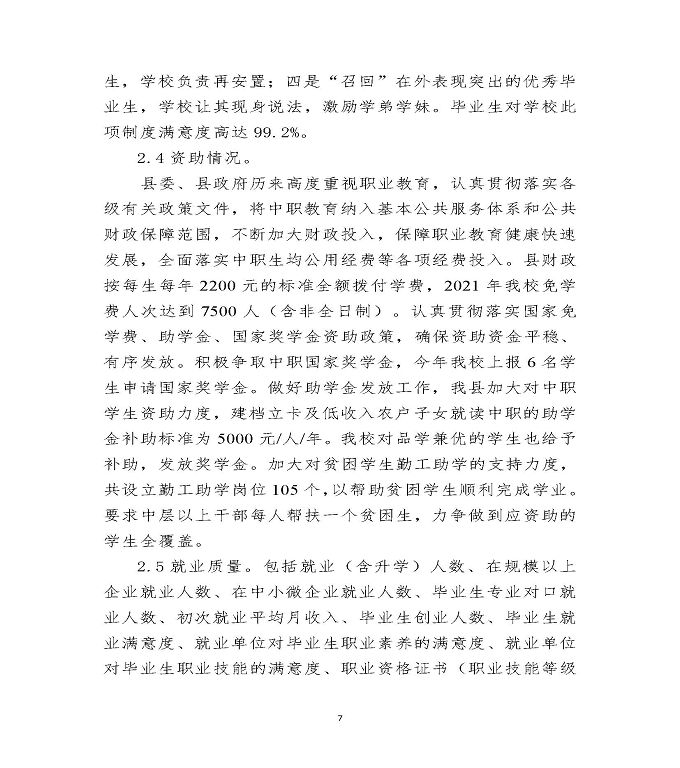 江苏省沭阳中等专业学校教育中等职业教育质量年度报告（2022）