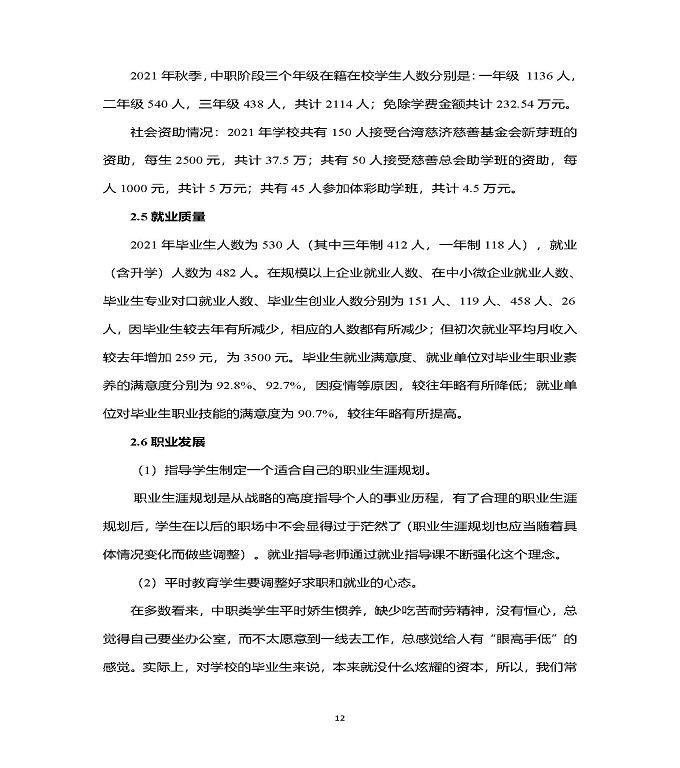 江苏省泗洪中等专业学校中等职业教育质量年度报告（2022）