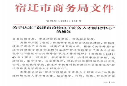 宿迁技师学院全力打造“宿迁市跨境电子商务人才孵化中心”