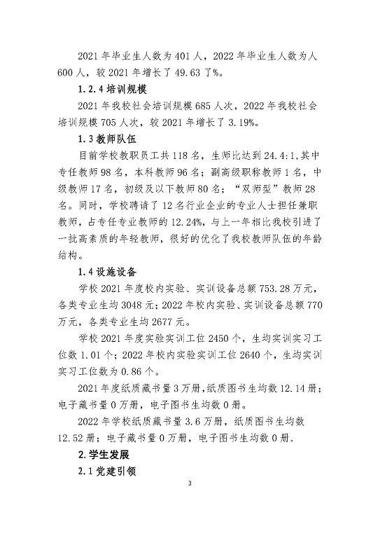 沭阳鸿星中等专业学校教育质量年度报告（2023）