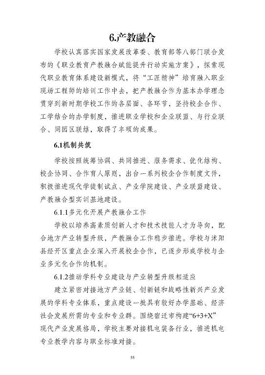 江苏省沭阳中等专业学校质量报告(2023年度)
