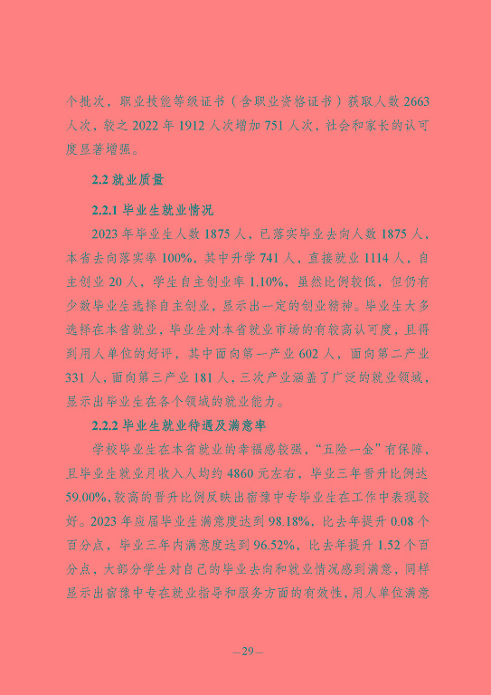 江苏省宿豫中等专业学校质量报告（2023年度）
