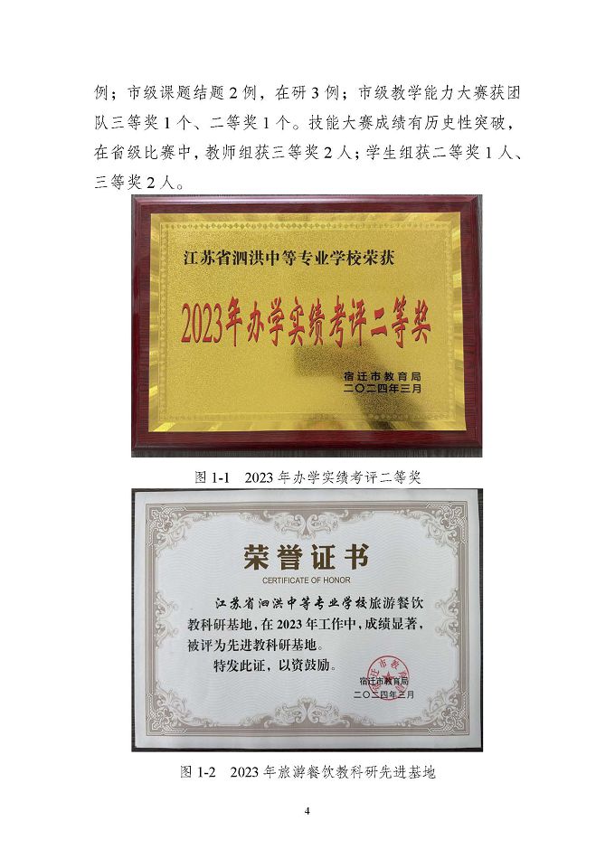 江苏省泗洪中等专业学校质量报告（2024年度）