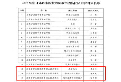 新增3个教师教学创新团队——宿迁经贸高职教学团队建设新进展