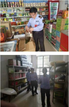 泗洪县市场监督管理局检查泗洪中专 食堂商店食品安全工作