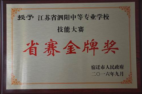 泗阳中专被市政府授予技能大赛省赛金牌奖